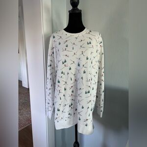 Lands’ End vintage crewneck ski print sweatshirt oversized women’s small/kids L